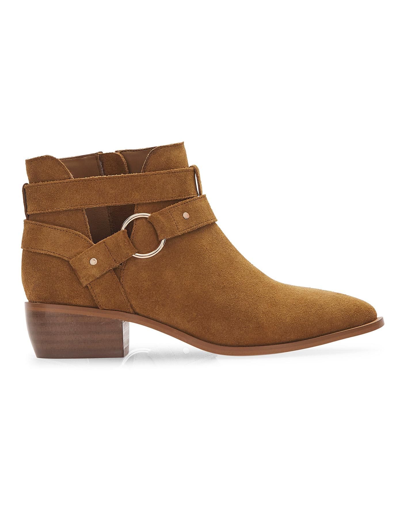 Aspen Suede Western Ankle Boots Wide Fit | Simply Be (UK)