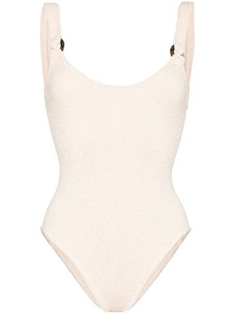 Hunza G Domino crinkle-effect Swimsuit - Farfetch | Farfetch (US)