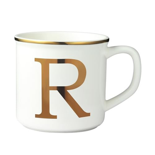 Miicol Ceramic Coffee Mug 16 oz, Monogram Coffee Cup, Golden Initial Tea Mug, Personalized Tea Cup, Unique Gift, Large Mug for Home, Office, Letter R | Amazon (US)