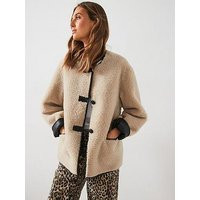 Mango Fur-Effect Coat With AppliquÉS | Very (UK)