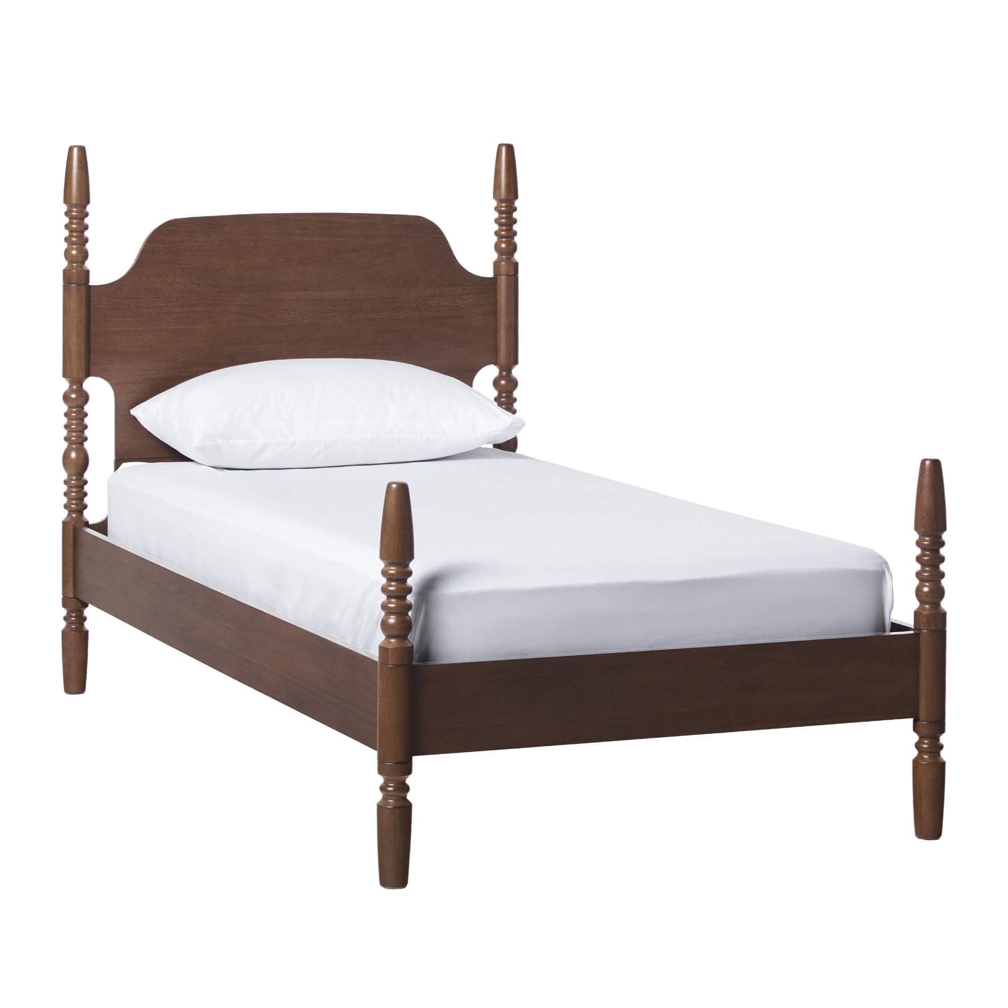 Walker Edison EZ Assembly Traditional Wood Spindle Bed, Vintage Bed Frame, No Box Spring Required... | Amazon (US)