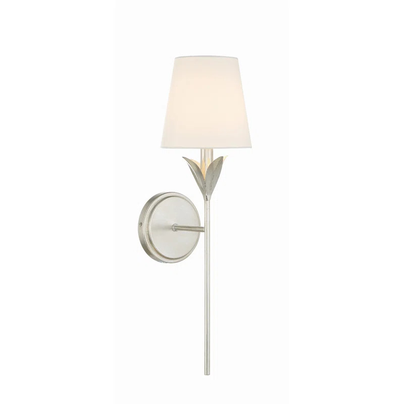 Margo 1-Light Dimmable Wrought Iron Wallchiere with Silk Shade | Wayfair North America