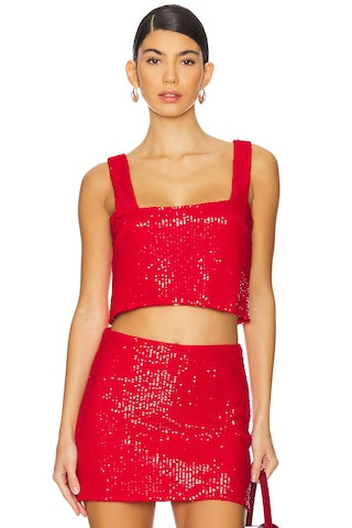 Show Me Your Mumu Tara Crop Top in Red Sequins from Revolve.com | Revolve Clothing (Global)