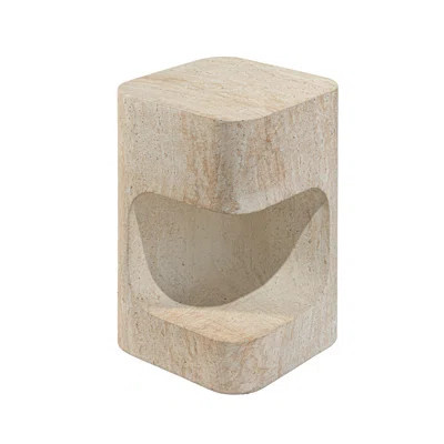 Outdoor Faux Stone Asymmetrical Side Table | Wayfair North America