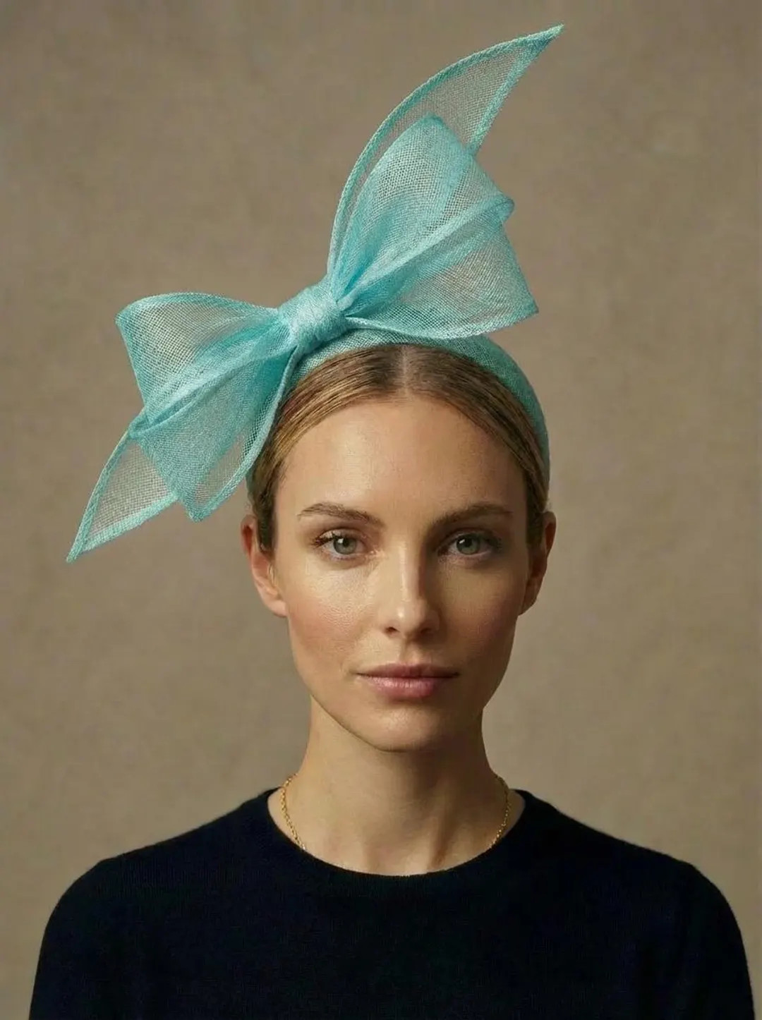 Royal Ascot Headband | Kentucky Derby Headpiece | Wedding Guest Headband | Large Bow | Aqua Blue ... | Etsy (US)