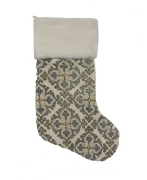 Mod Lifestyles Damask Beaded Velvet Christmas Stocking, 8" X 22 | Macys (US)