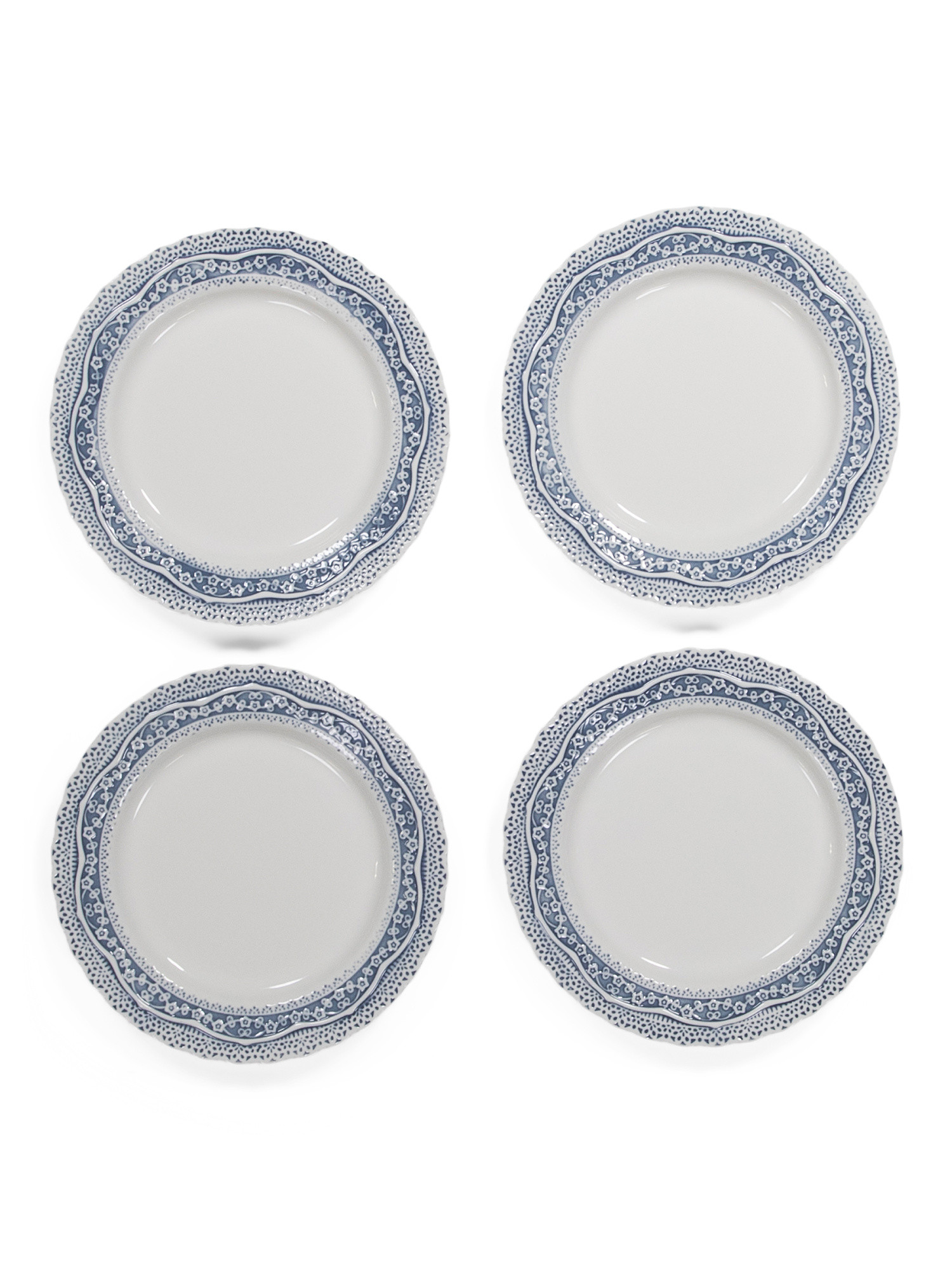 Set Of 4 Fine Porcelain Lace Plates | TJ Maxx