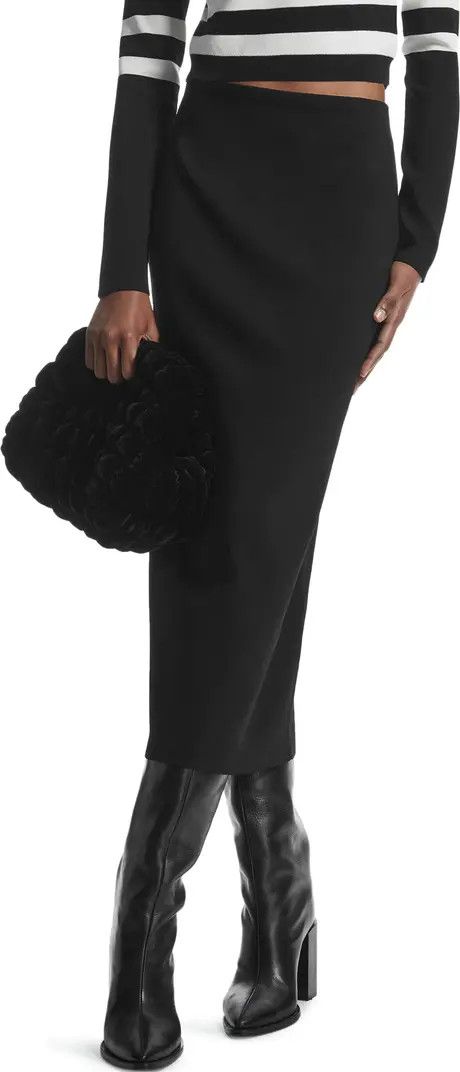 Slim Fit Recycled Polyester Midi Skirt | Black Skirt Skirts | Work Outfit | Work Wear Style | Nordstrom