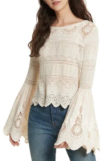 Women's Free People Once Upon A Time Lace Top, Size X-Small - Ivory | Nordstrom