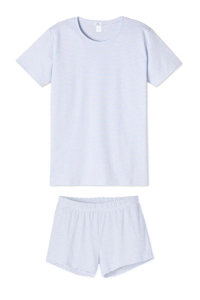 Pima Weekend Shorts Set in French Blue | LAKE Pajamas
