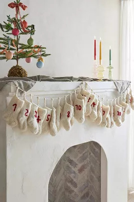 Advent Stocking Garland | Anthropologie (US)