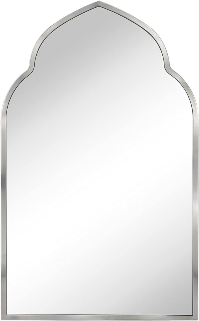 TEHOME Brush Nickel Metal Framed Bathroom Mirror in Stainless Steel Rectangle Comtemporary Vanity... | Amazon (US)