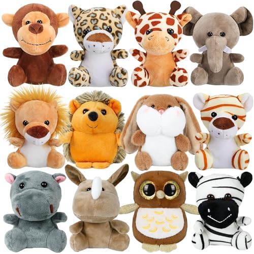 Arrozon 12 Pcs Small Stuffed Animals Bulk, 4.5 Inch Mini Stuffed Animals, Keychain Plush Toys Sto... | Amazon (US)