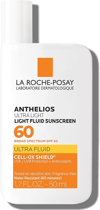 La Roche-Posay Anthelios Light Fluid Facial Sunscreen SPF 60, Lightweight Sunscreen For Face, Flu... | Amazon (US)