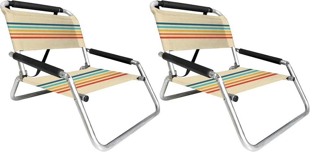 Neso Beach Chairs 2 Pack | Water Resistant with Shoulder Strap and Slip Pocket | Folds Thin (Rain... | Amazon (US)