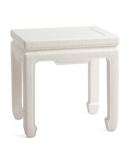 Gallerie Raffia Wooden End Table | TJ Maxx