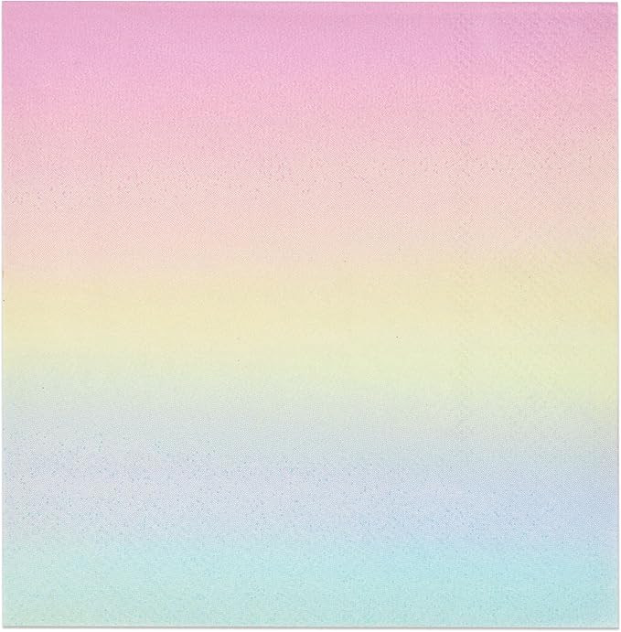 100 Rainbow Cocktail Beverage Napkins Disposable Paper Pastel Ombre Dessert Napkin for Tropical S... | Amazon (US)