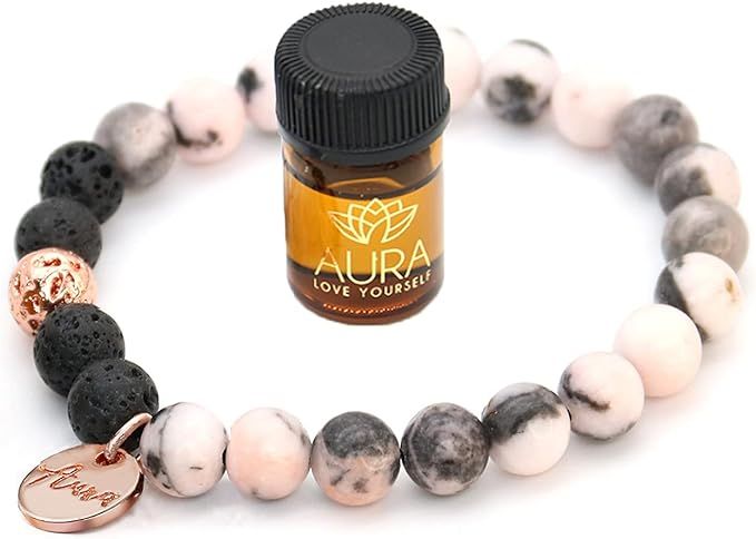 Lava Rock Bracelet, Anti Anxiety Bracelet for women, Stress Relief Yoga Beads in Aromatherapy Ess... | Amazon (US)