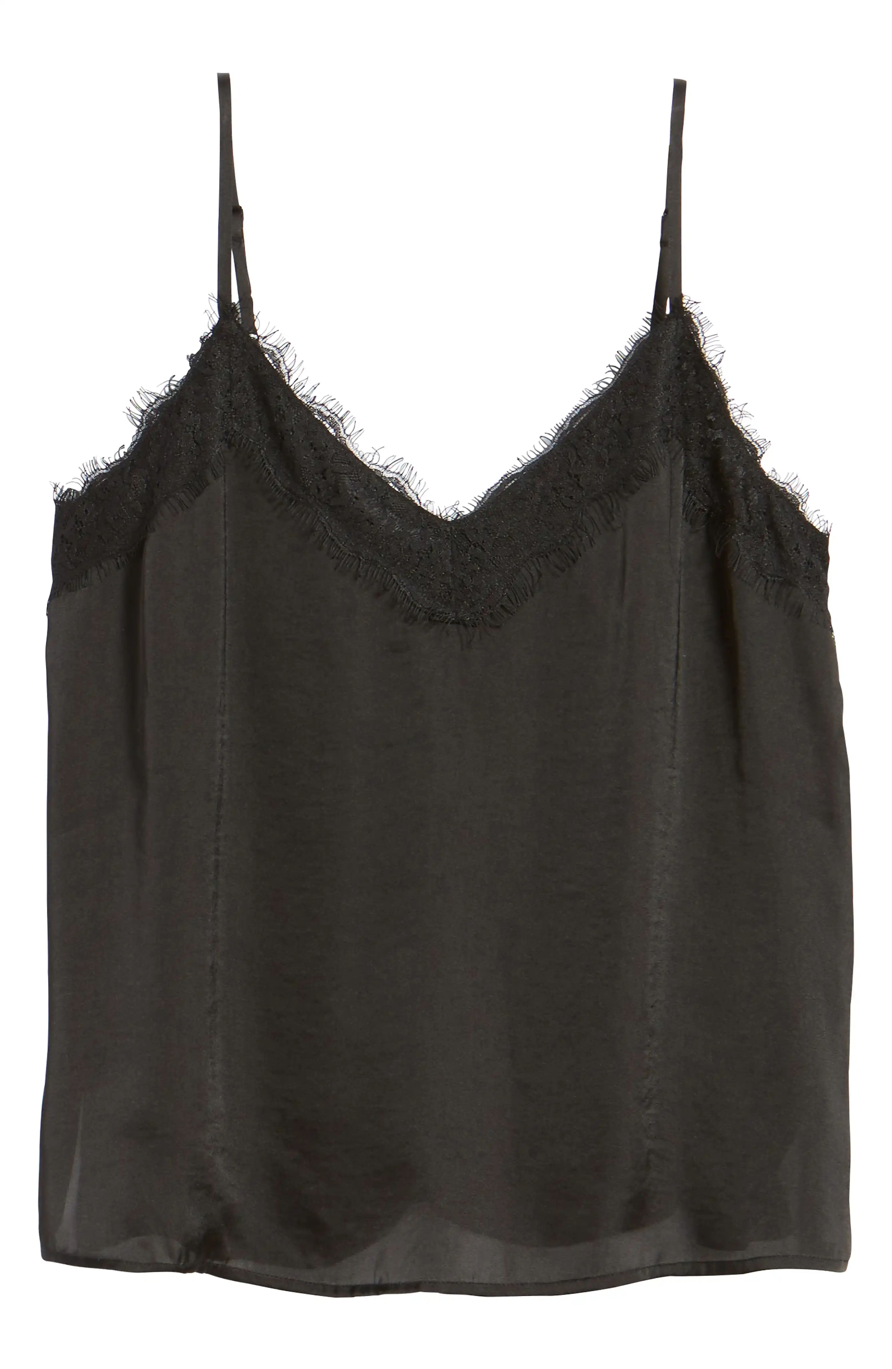 Lace Trim Satin Camisole Top | Nordstrom