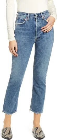 Riley High Waist Crop Straight Leg Jeans | Nordstrom