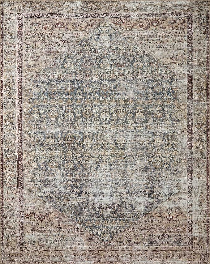 Amber Lewis x Loloi Georgie Collection GER-04 Teal/Antique 7'-6" x 9'-6" Area Rug | Amazon (US)