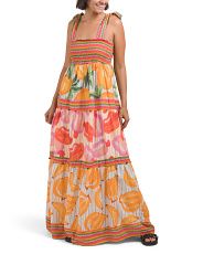 Fruits Scarves Tiered Maxi Dress | Marshalls