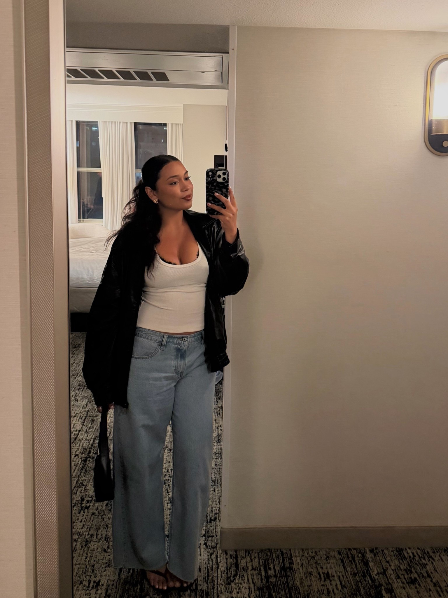 simple dinner/ going out fit🖤 tank is ThirtyYears, jeans are Abercrombie & jacket is beginning boutique (all runs true to size) 

#LTKMidsize #LTKootd