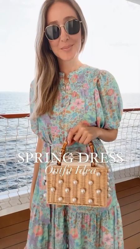 Spring Dress that is Feminine, Flowy, and beautiful. The fabric is very comfortable and the belt helps accentuates the waist. Fits true to size, I am wearing a size small. 

#LTKstyletip #LTKSeasonal #LTKVideo