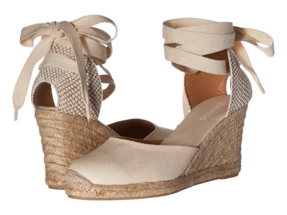Soludos - Tall Wedge Linen (Blush) Women's Wedge Shoes | Zappos