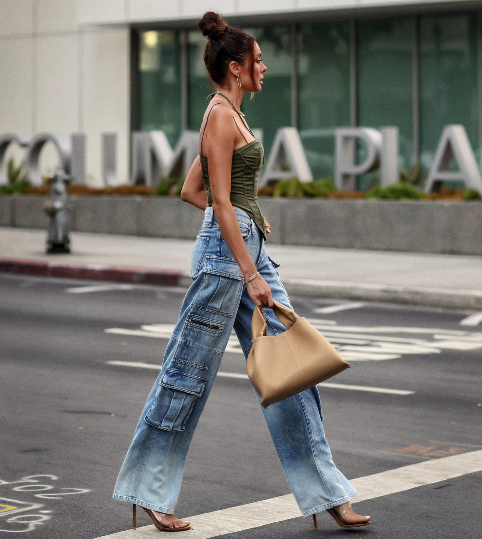 Current favorite cargos worth the splurge. I sized up 2 sizes. Size up at least one. Size up in the top also. Wearing size 26 jeans and size small top. Linked all the colors this top comes in  Bag by Polene Paris 

#LTKSeasonal #LTKunder100 #LTKstyletip