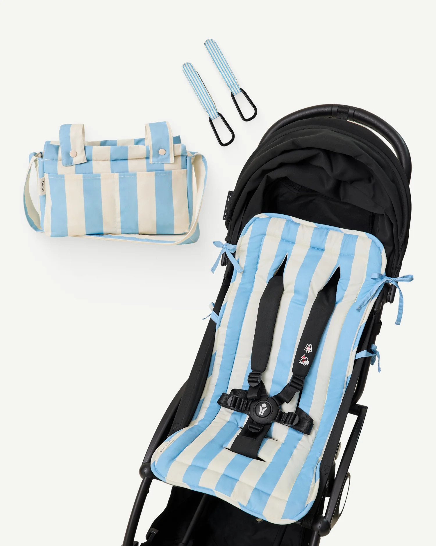Stroller Party Set | Blue Wide Stripe - Storq by Kindred Bravely | Kindred Bravely
