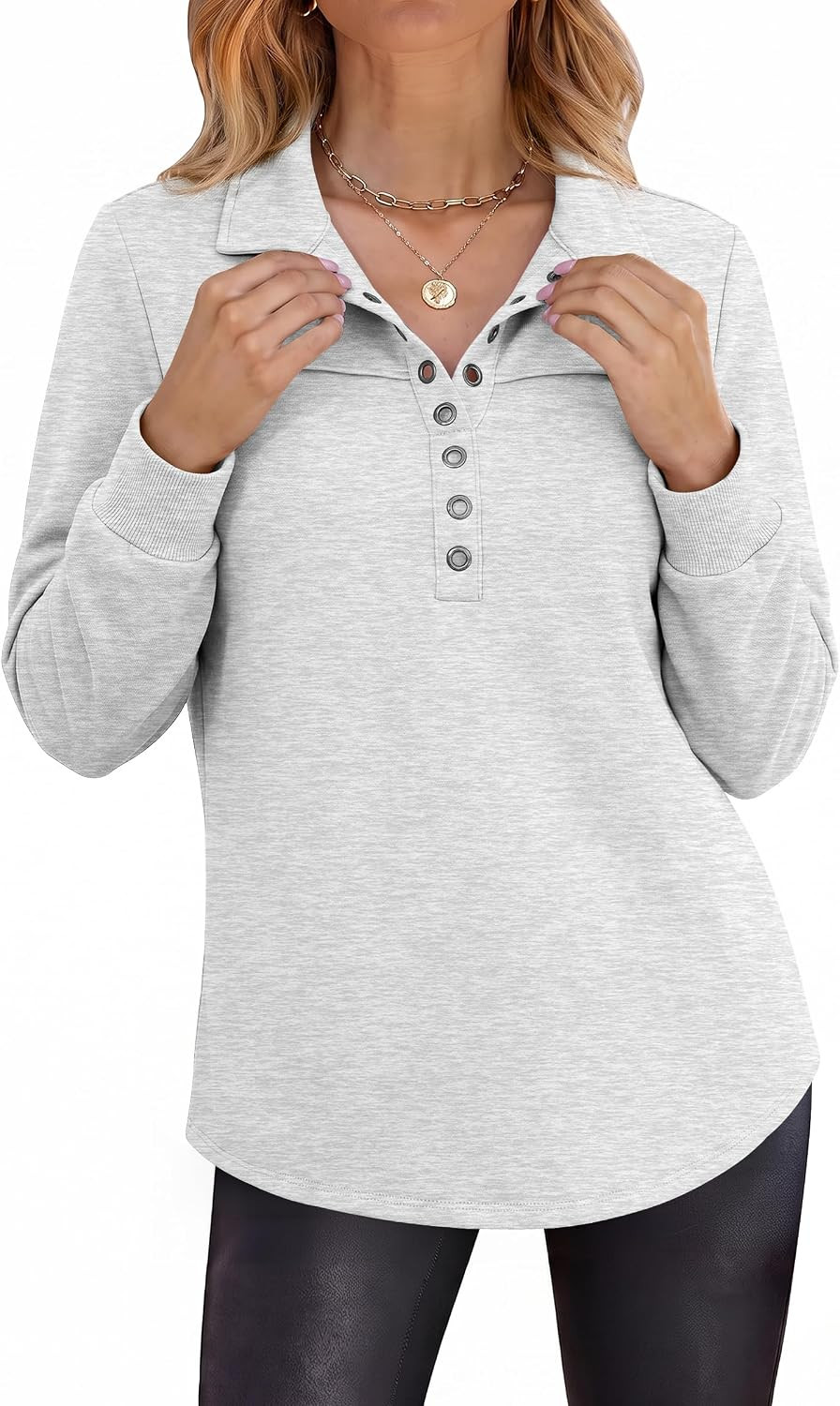 ANRABESS Sweatshirt for Women Long Sleeve Pullover Polo Shirts Fall Winter | Amazon (US)