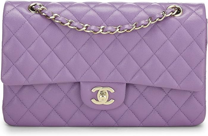 Amazon.com: Chanel, Pre-loved Purple Quilted Caviar Classic Double Flap Medium, Purple : Amazon L... | Amazon (US)