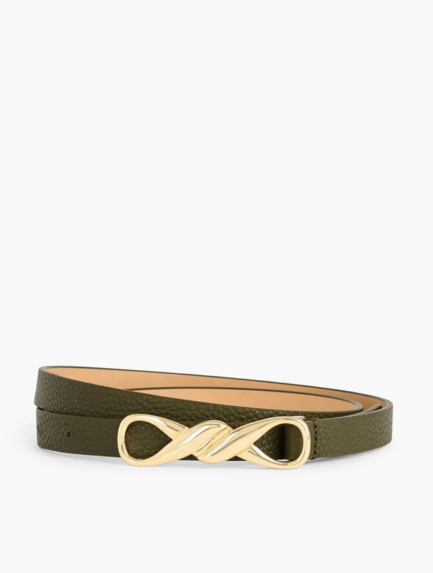 Gemelli Buckle Leather Belt | Talbots