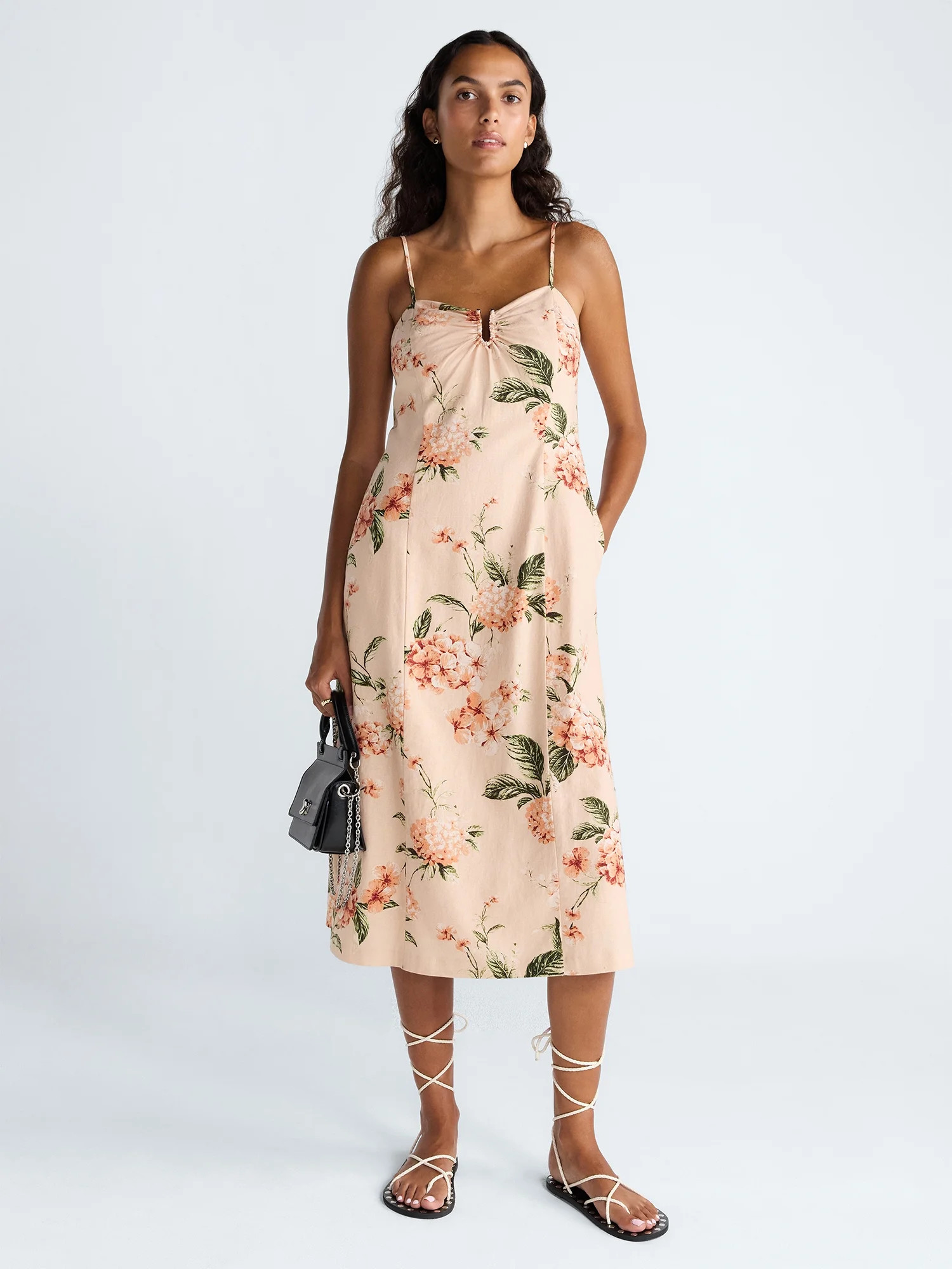 Scoop Women's and Women's Plus Sleeveless U-Ring Midi Dress, Sizes 0-18 | Walmart (US)