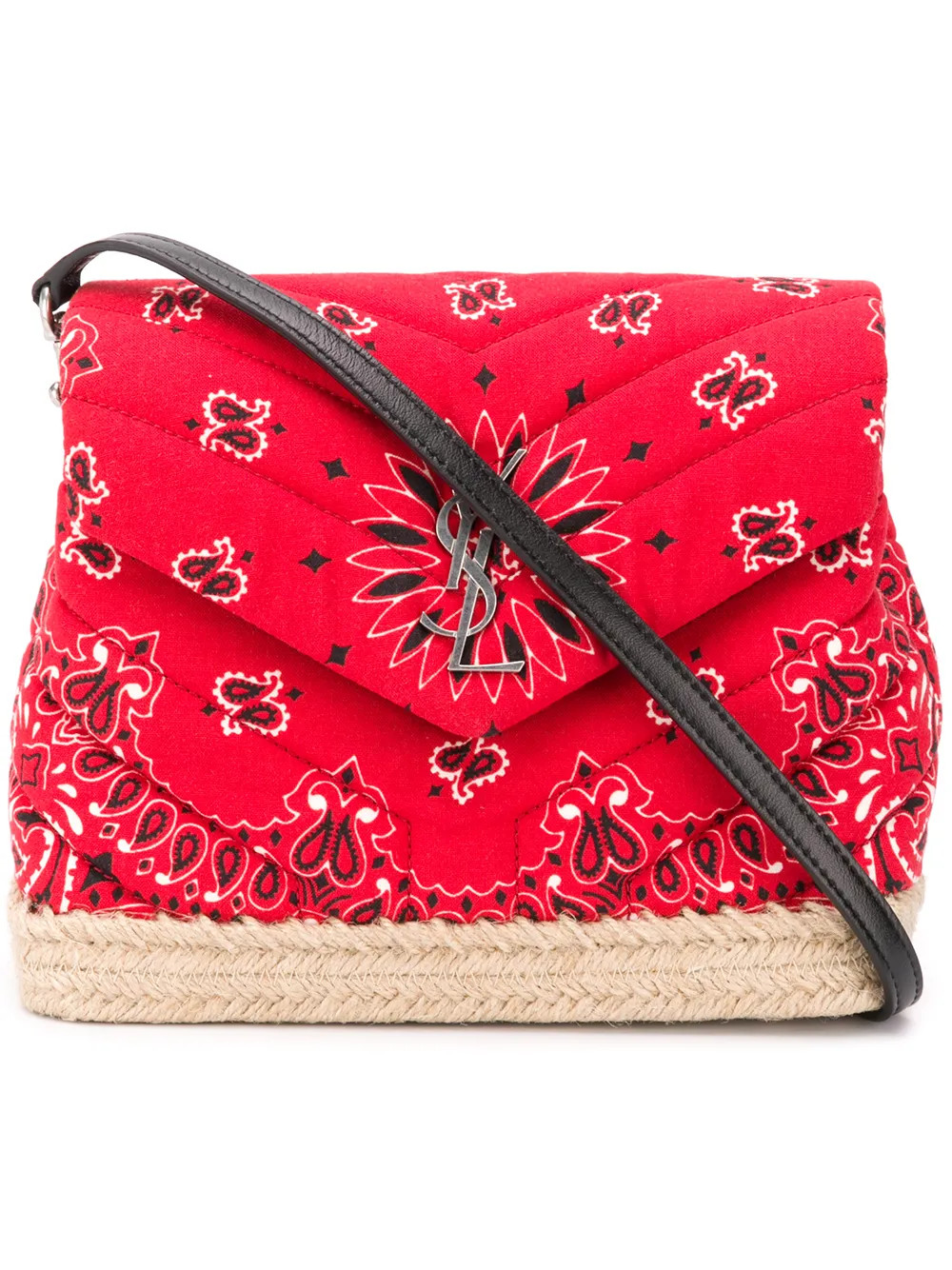Saint Laurent bandana print crossbody bag - Red | FarFetch US