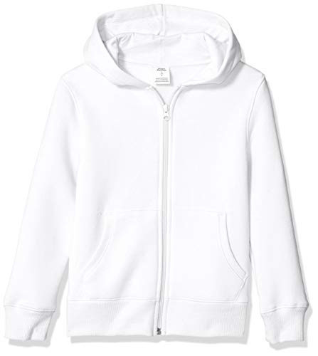 Amazon Essentials Hoodies - Boys' White Zip-Up Sweatshirt, X-Small, Fleece | Amazon (US)
