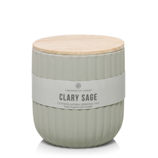 Chesapeake Bay Candle Minimalist Collection Clary Sage - 10.1 Soft-Touch Medium Ribbed Jar Candle | Walmart (US)