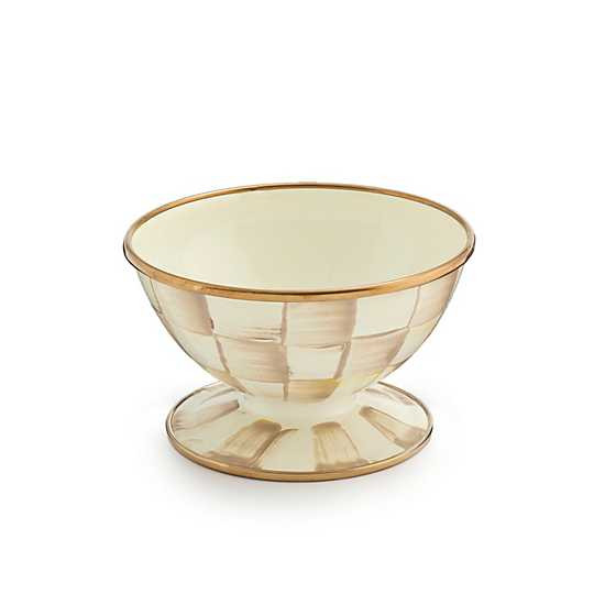 Mocha Check Ice Cream Dish | MacKenzie-Childs