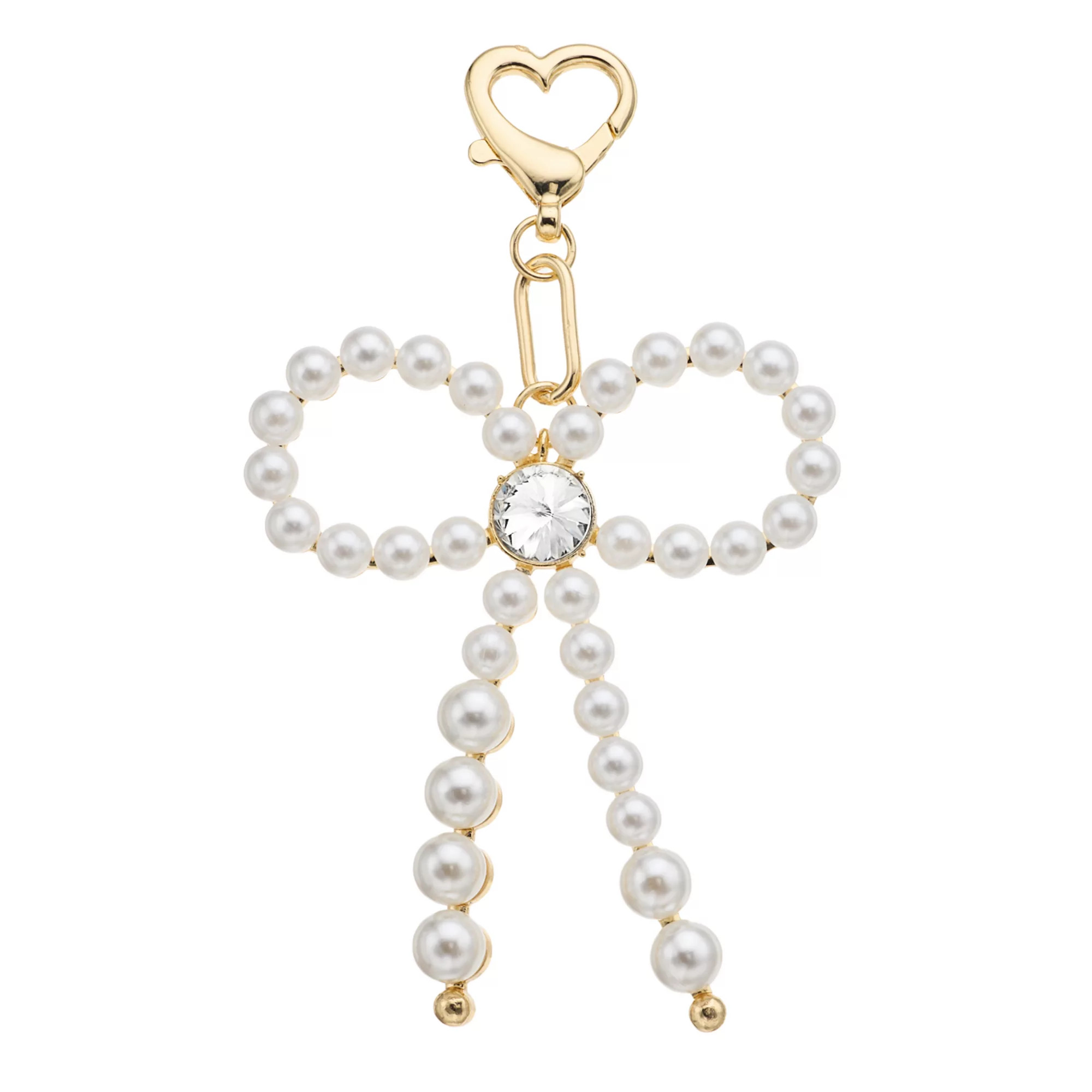 Women's C&C California Pearl Bow w/ Stone Keychain Bag Charm | Kohl's