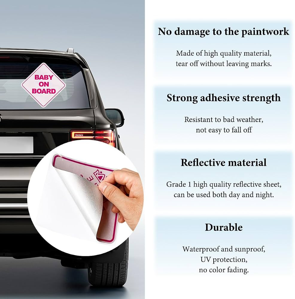 JUSTTOP 2 PCS Baby On Board Sticker Sign, Reflective Baby in Car Sign Warning Sticker, Self-Adhes... | Amazon (CA)