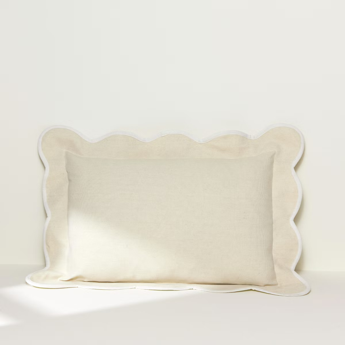 Lush Décor Coastal Chic Scalloped Edge Pillow Cover Dark Linen/Off White | Target