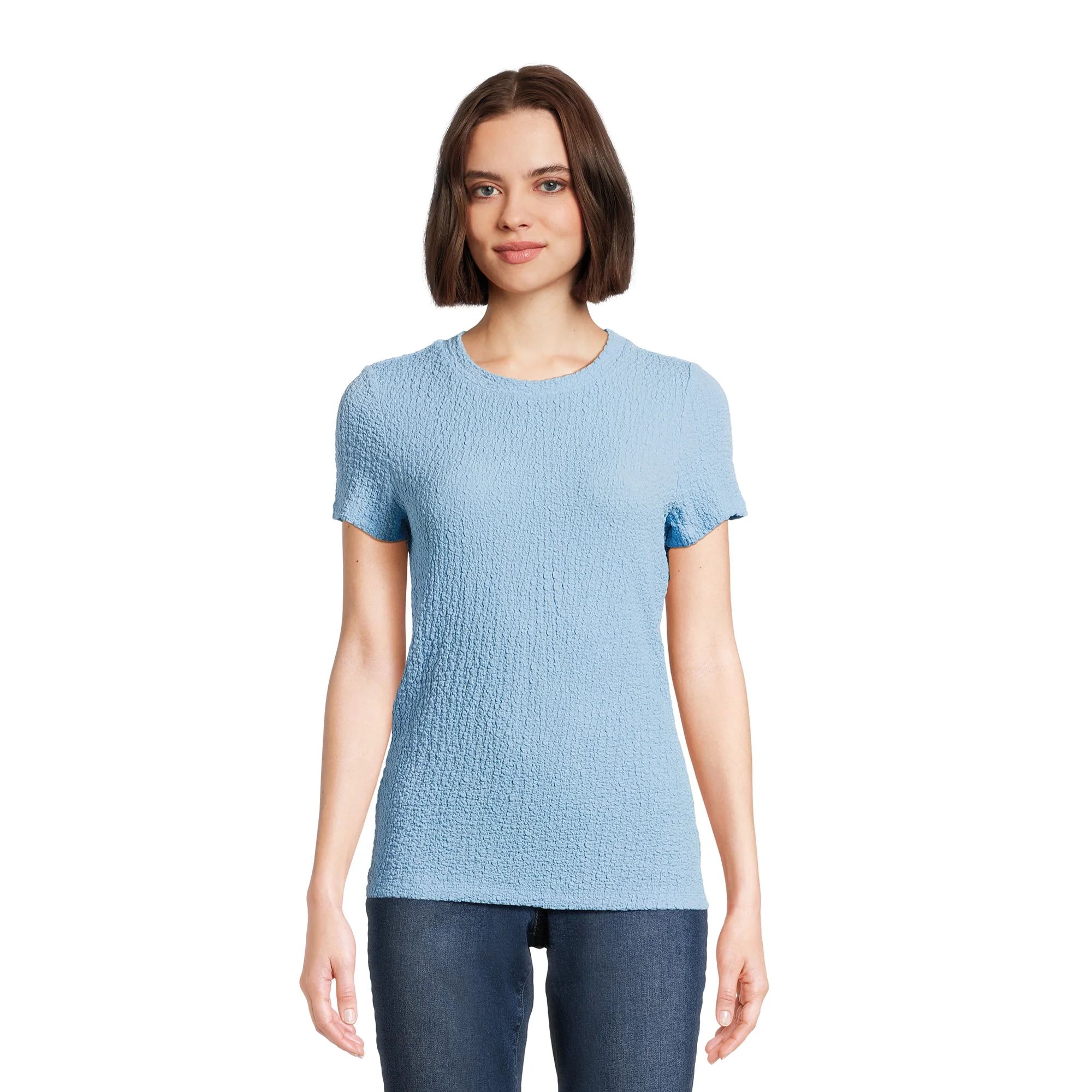 Time and Tru Women's Pucker Knit Tee, Sizes XS-XXXL | Walmart (US)