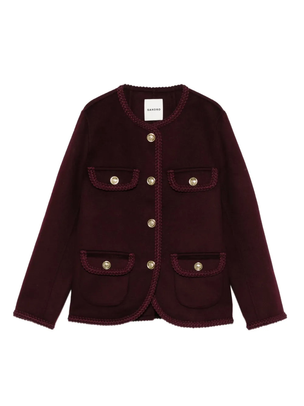 SANDRO wool-blend Fitted Jacket | Red | FARFETCH | Farfetch Global
