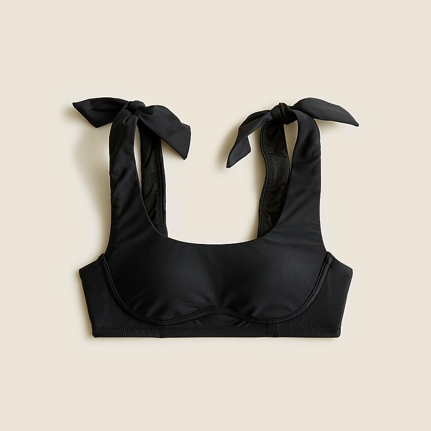 Tie-shoulder scoopneck bikini top | J. Crew US