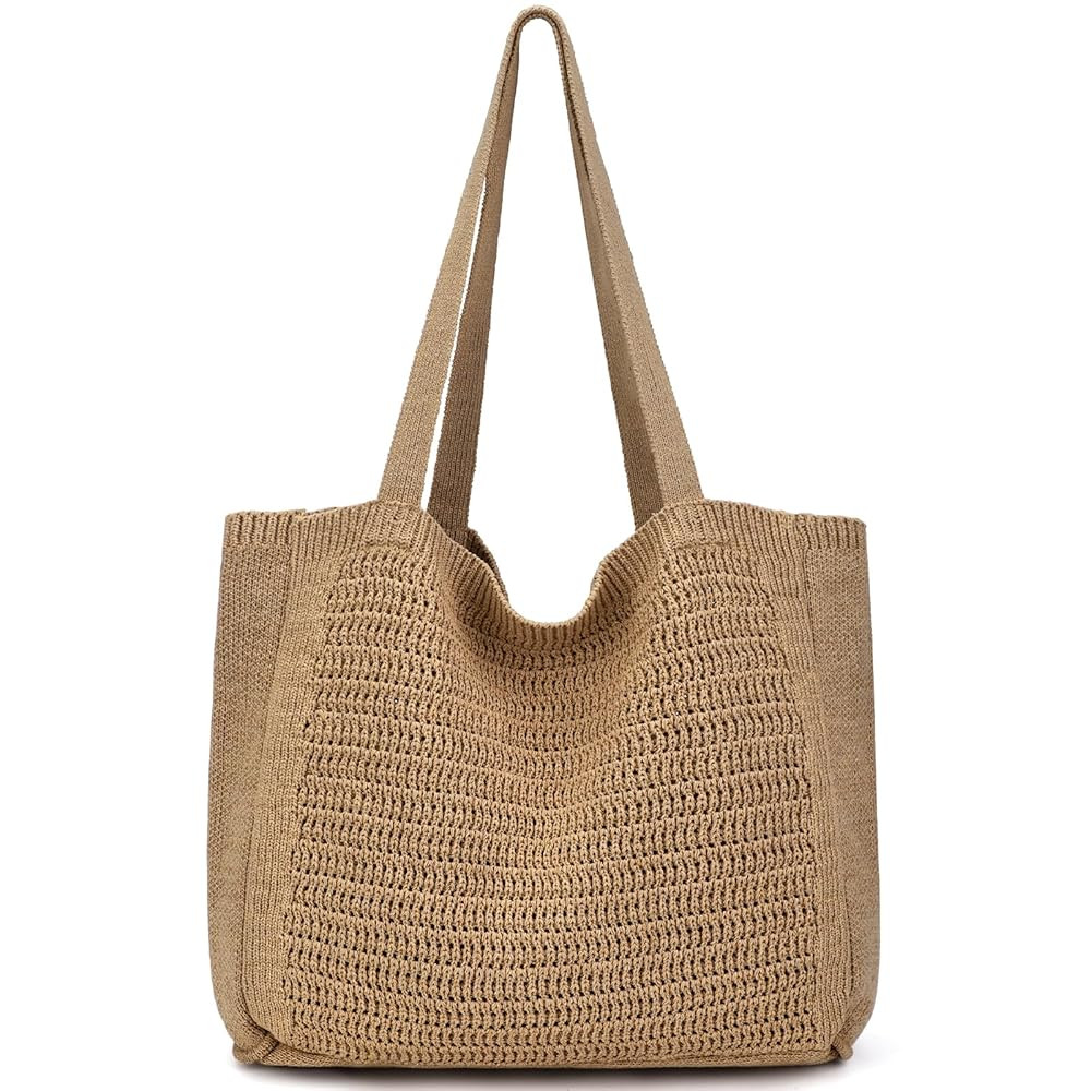 hatisan Crochet Bags for Women - Large Tote Aesthetic Handbag Shoulder Hippie Knit Bag | Amazon (US)