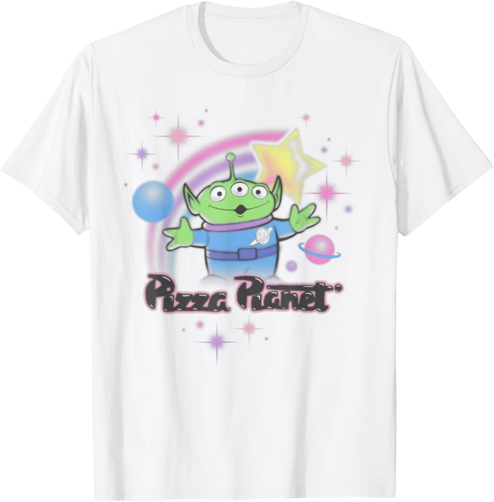 Disney Pixar Toy Story Alien Pizza Planet Airbrush T-Shirt | Amazon (US)