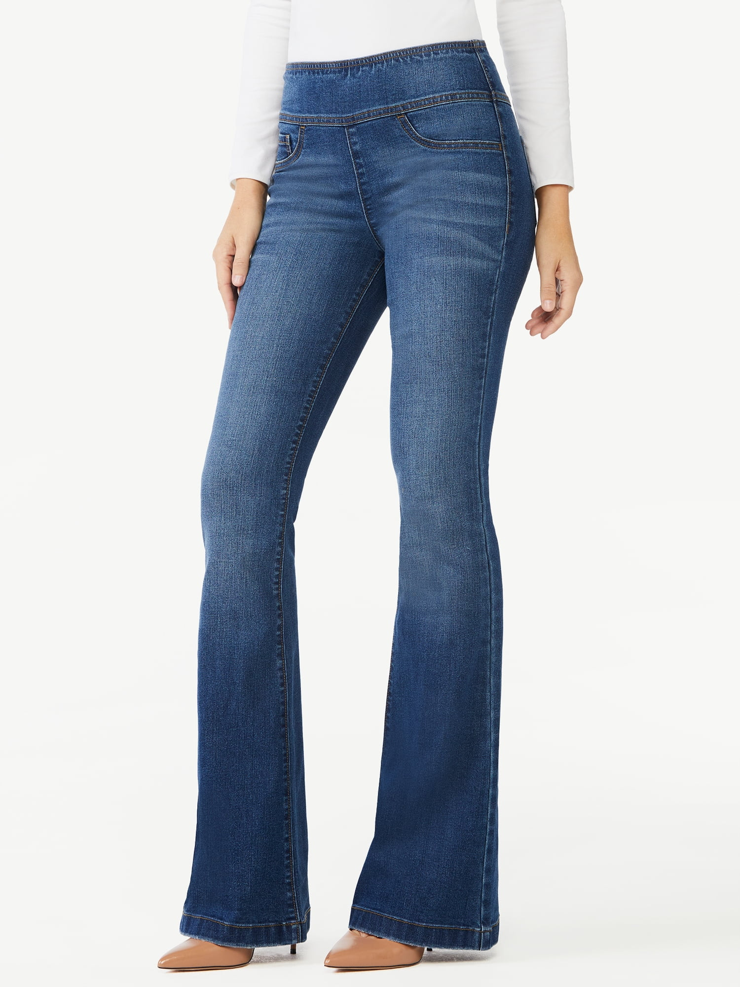 Sofia Jeans by Sofia Vergara Women's Melisa Super High Rise Flare Pull On Jeans - Walmart.com | Walmart (US)