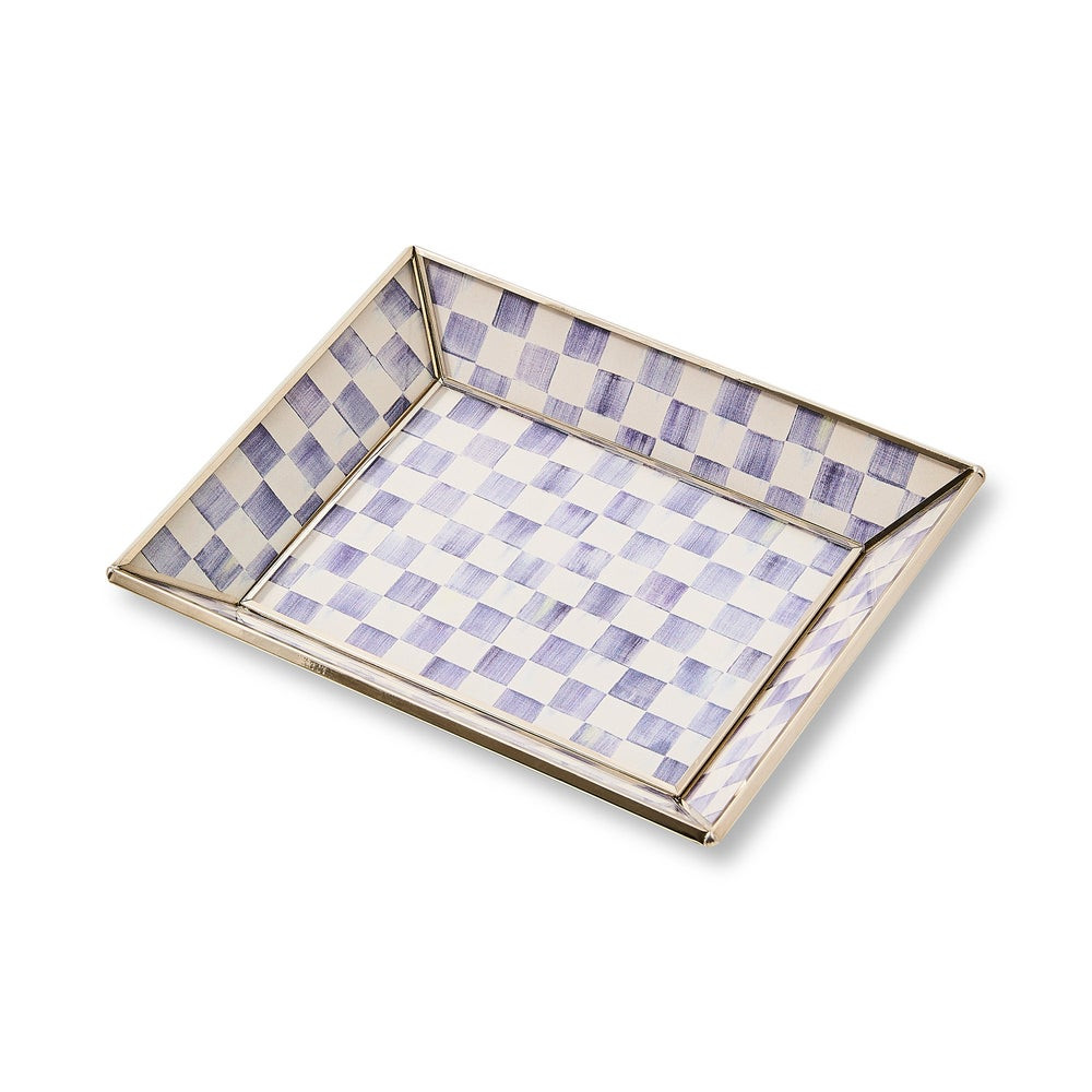 Violet Check Small Glass Tray | MacKenzie-Childs
