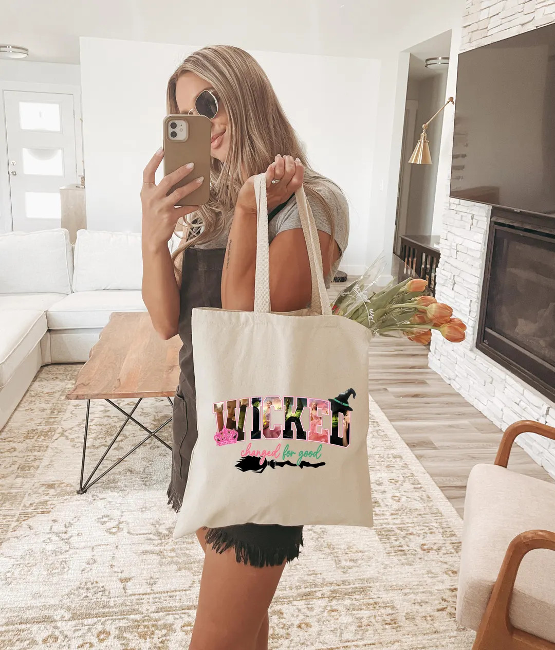 Wicked Tote Bag, Halloween Tote Bag, Broom Tote Bag, Witch Tote Bag, Treat Bag For Halloween, Wit... | Etsy (US)